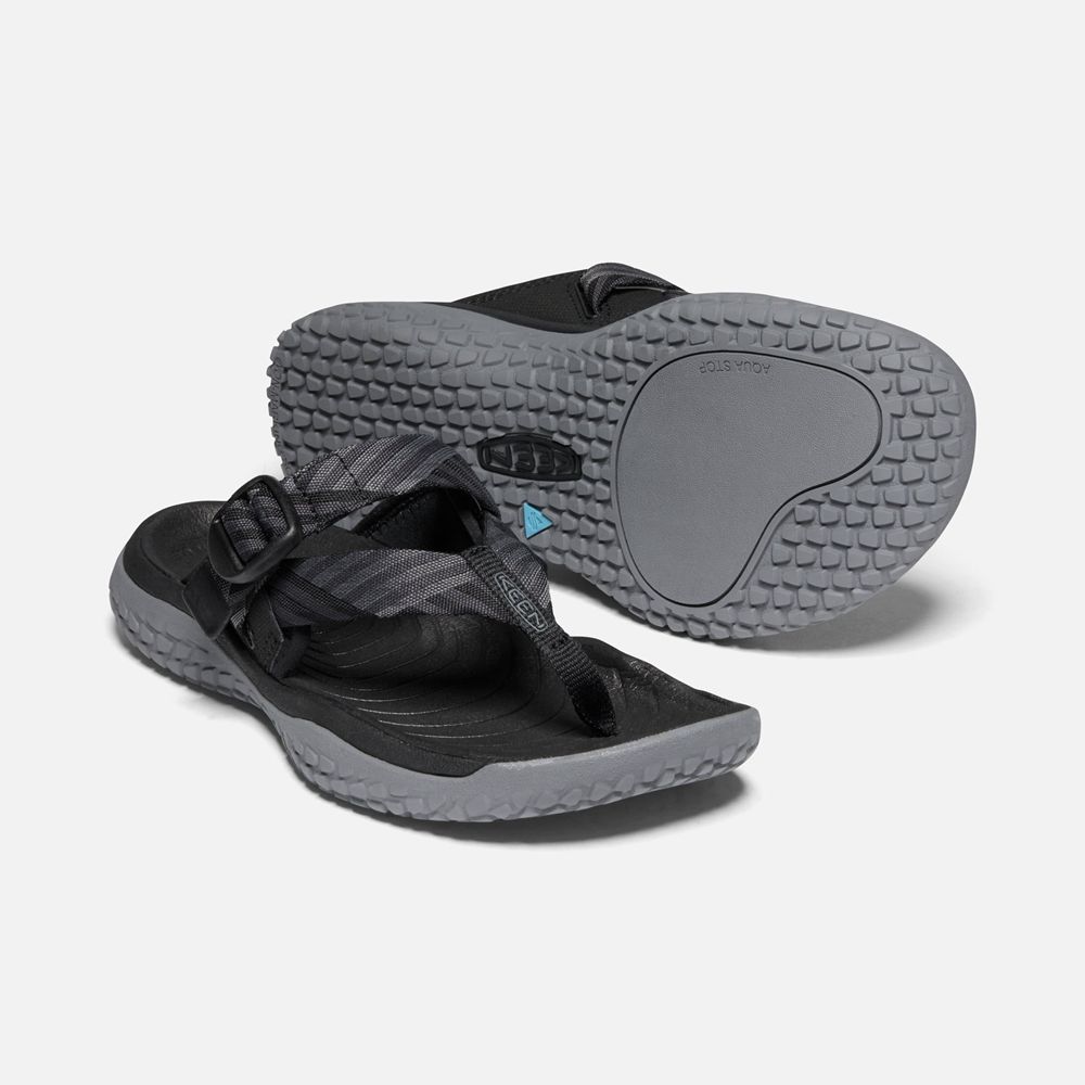 Keen Sandaal Dames Zwart/Grijs - Solr Toe Post Sandal - 48521-GUXE